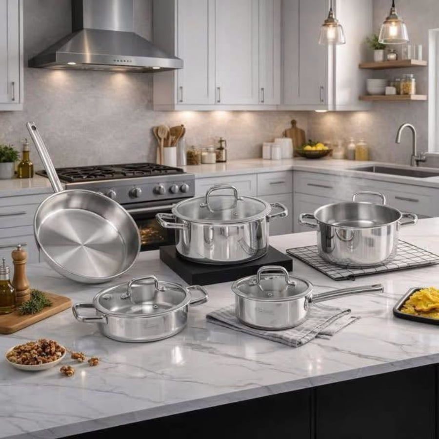 Bộ nồi Michelangelo Cook 4 U 5 món vung kính - 105945