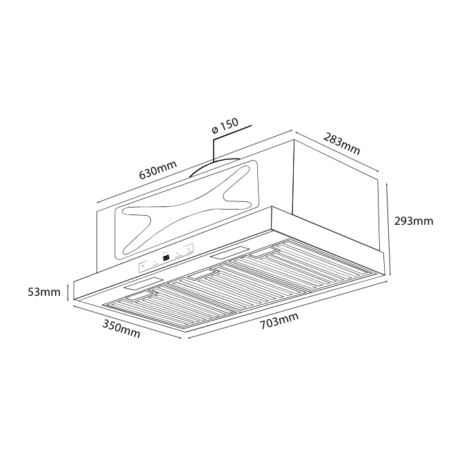 Máy hút mùi âm tủ Kocher Turbo X-350N