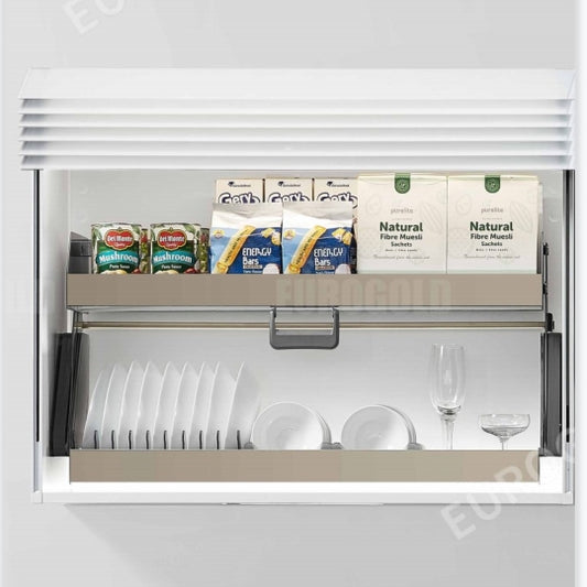 Giá bát nâng hạ nhôm Anode Eurogold EUM9080 cho tủ bếp trên 800mm