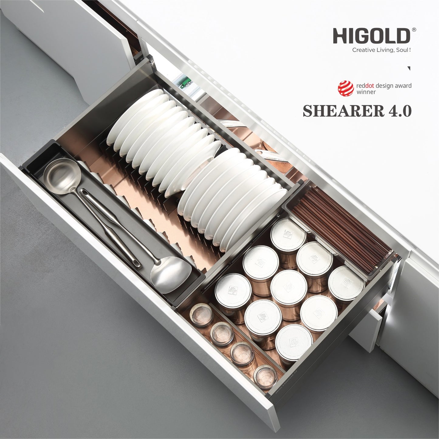 Giá Bát Đĩa Hộp Nhôm Cao Cấp 900mm Shearer 4.0 Higold 303581
