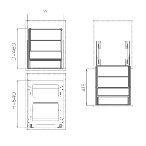 KỆ GIA VỊ HỘP NHÔM 4.0 HIGOLD 306272 350mm