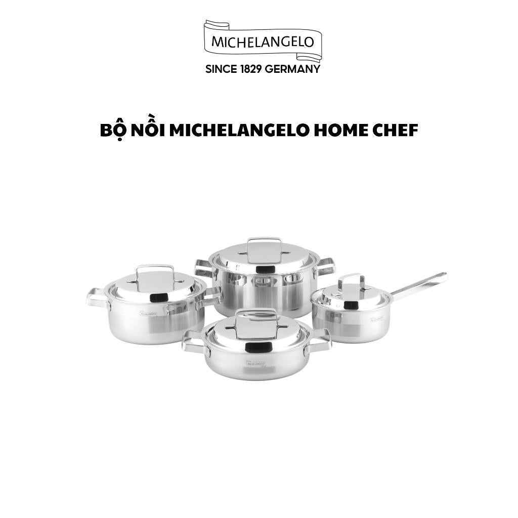 Bộ nồi Michelangelo Home Chef 4 món 106041 - 3 nồi, 1 quánh
